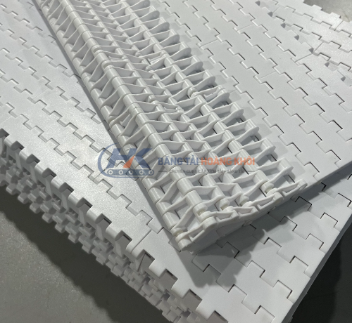 Băng tải nhựa Hong's Belt HS-1000A màu trắng/xanh Băng tải nhựa Hong's Belt HS-1000A